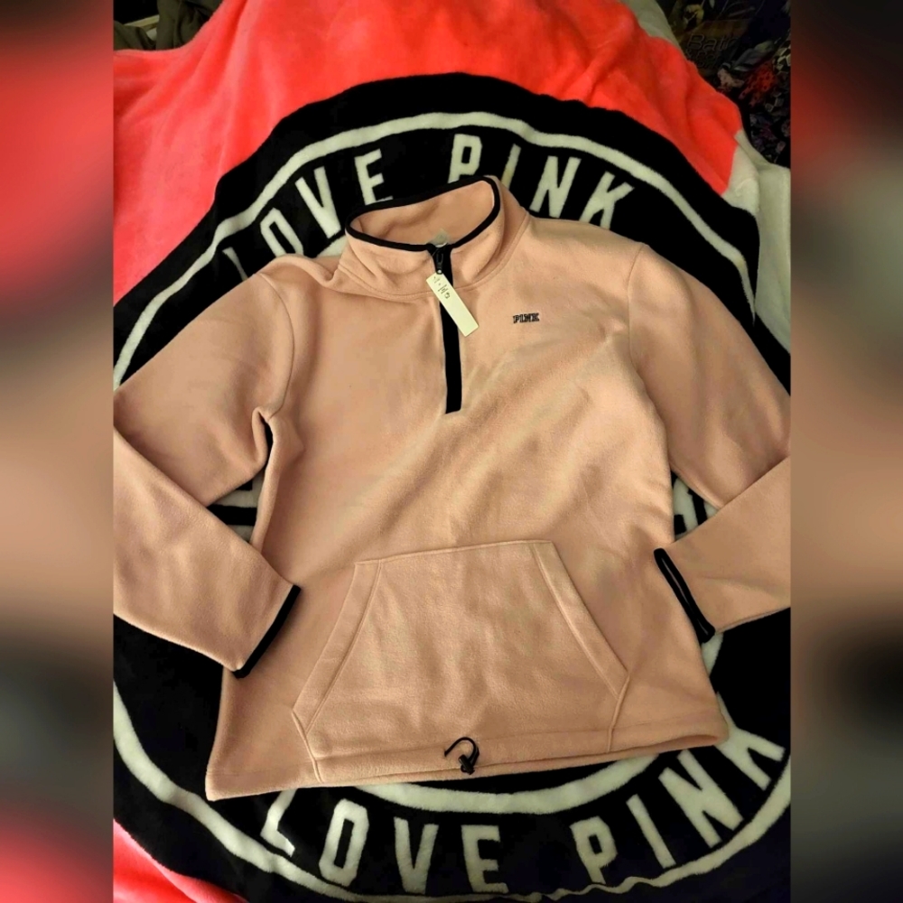 NWT Victorias Secret PINK light pink fleece sz M